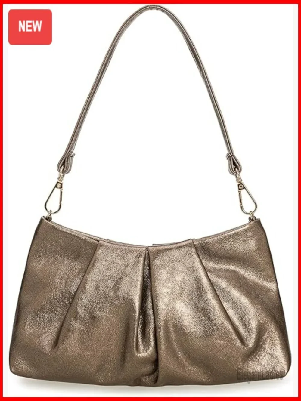 Elegant Pleated PU Clutch Purse Formal Evening Bag with Detachable Straps